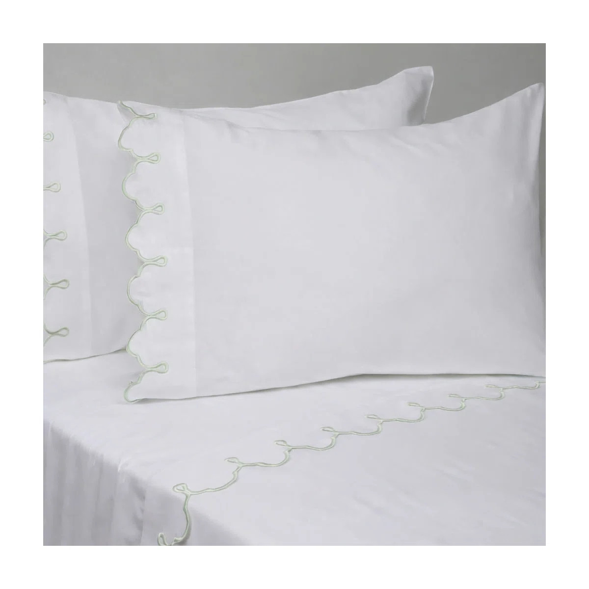 Scalloped 100% Cotton Standard Sheet Set | Wayfair North America