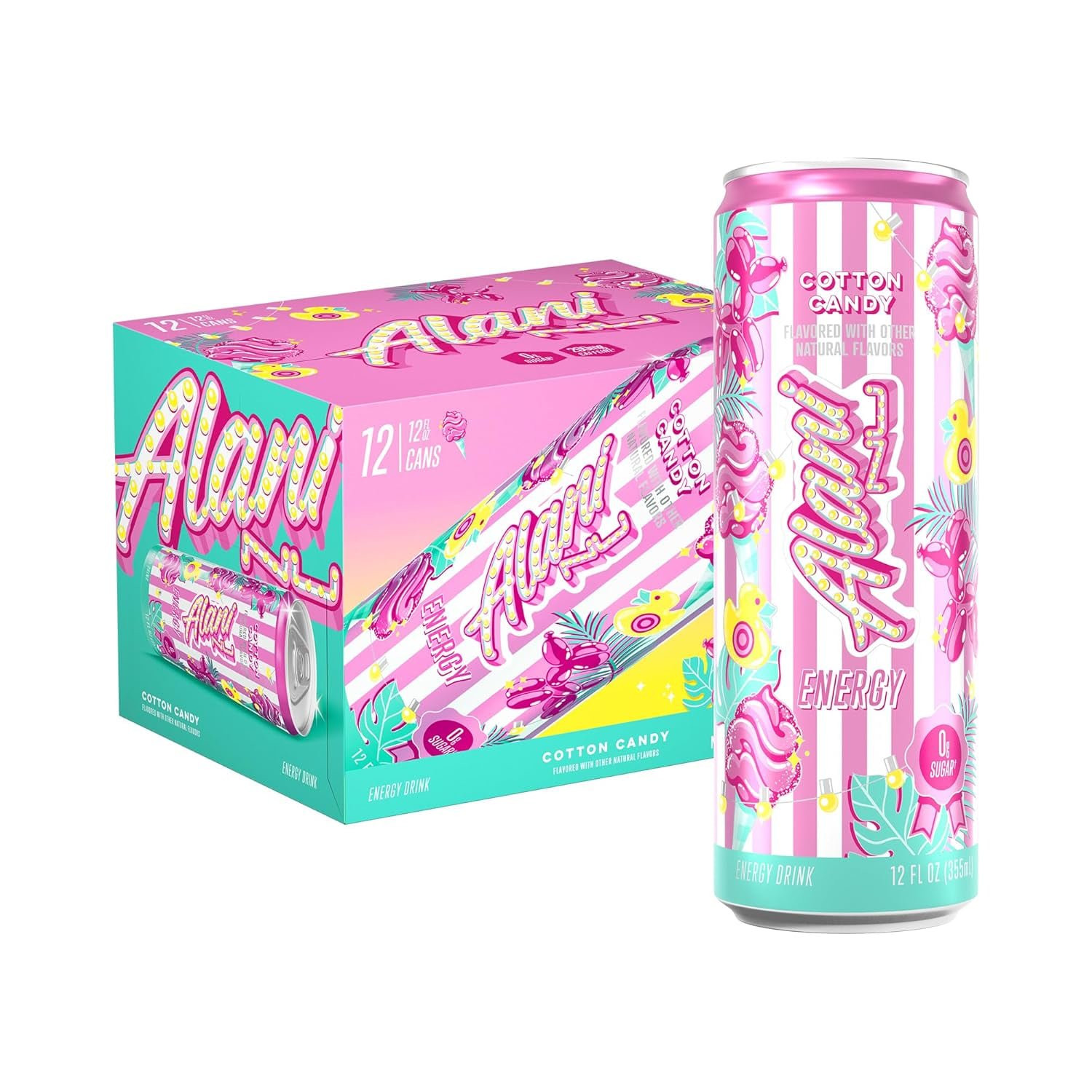 Alani Nu Cotton Candy Slush Energy Drink, 12 fl oz Cans, Pack of 6 | Walmart (US)