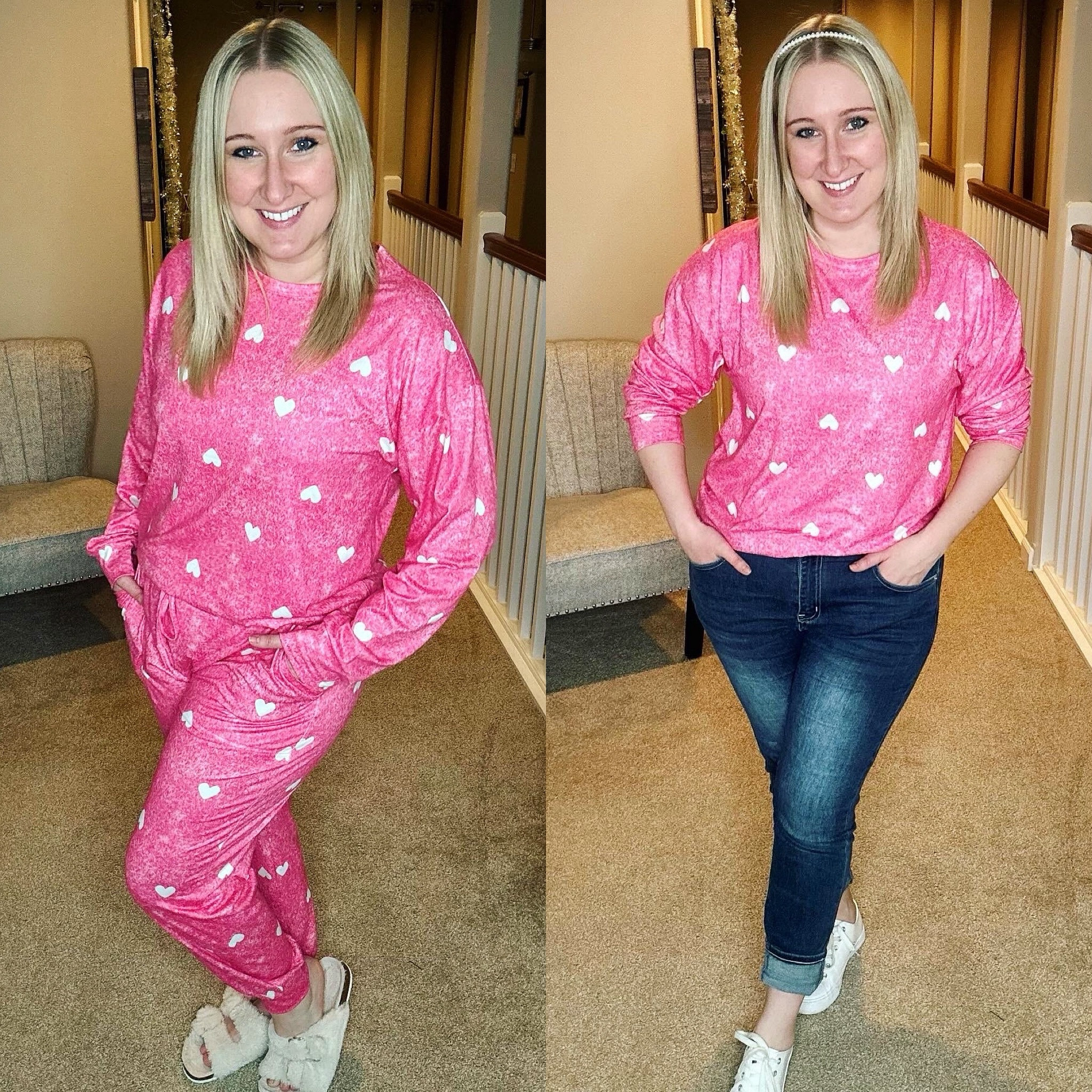 Valentine's Day pajamas! I love these! They are soft and comfortable and could even work as a cute top! 
Perfect Valentine's Day shirt for my teacher friends out there! 🩷

#LTKfindsunder50 #LTKSeasonal #LTKstyletip