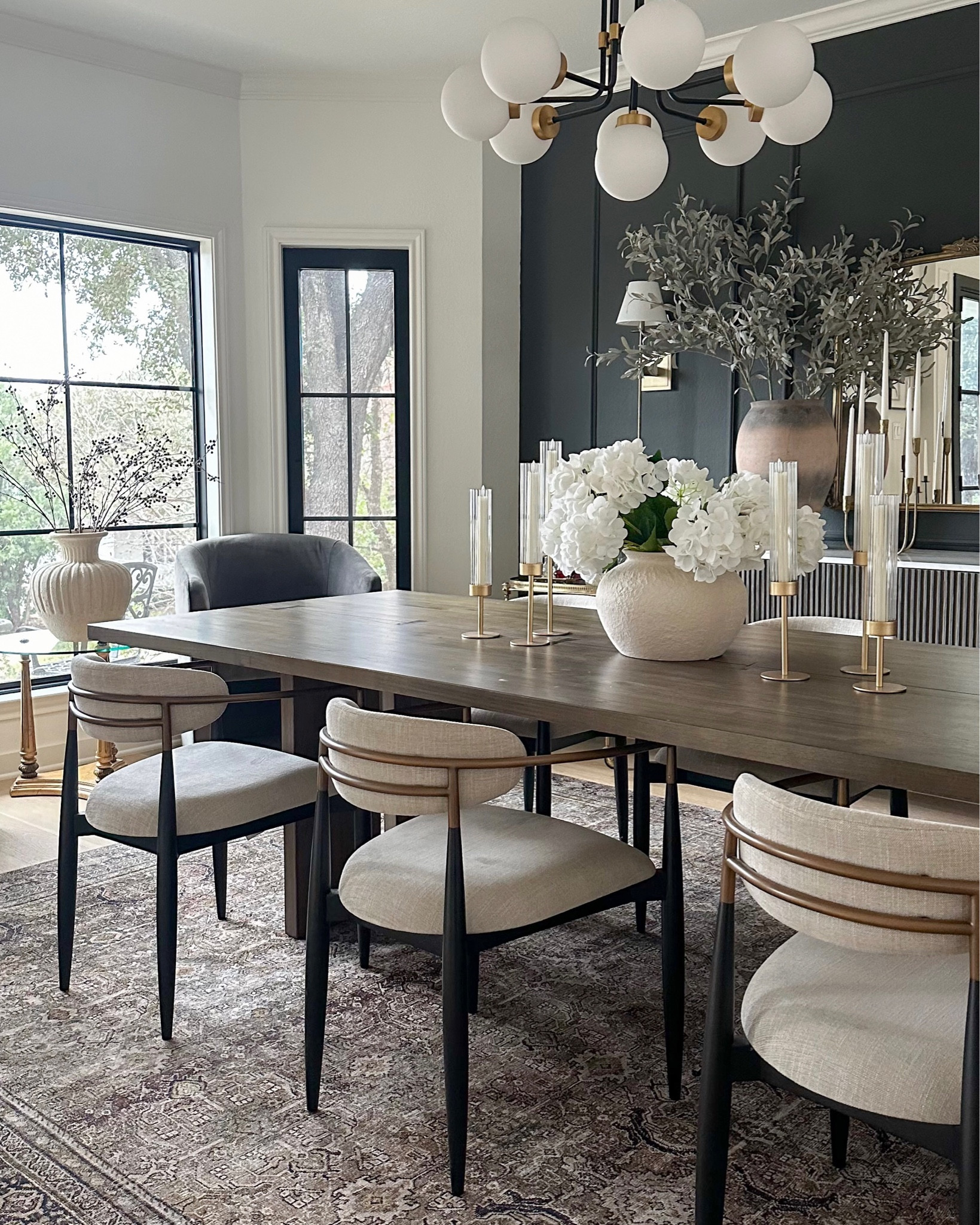 Winter Dining Room

Dining room inspo  dining area  dining  room decor  interior design  dining table  tablescape  faux florals  vases  candle holder  Flameless candles  rug  traditional rug  neutrals  TheSmittenCollective 

#LTKSaleAlert #LTKSeasonal #LTKHome