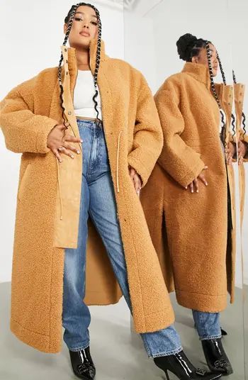 Curve High Pile Fleece Long Coat | Nordstrom