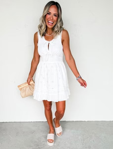 Charming Personality Eyelet Mini Dress | Ruthie Grace