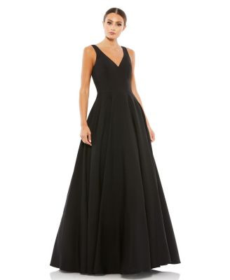 Mac Duggal Women's Ieena Classic Sleeveless A-Line Ball Gown - Black | Macy's