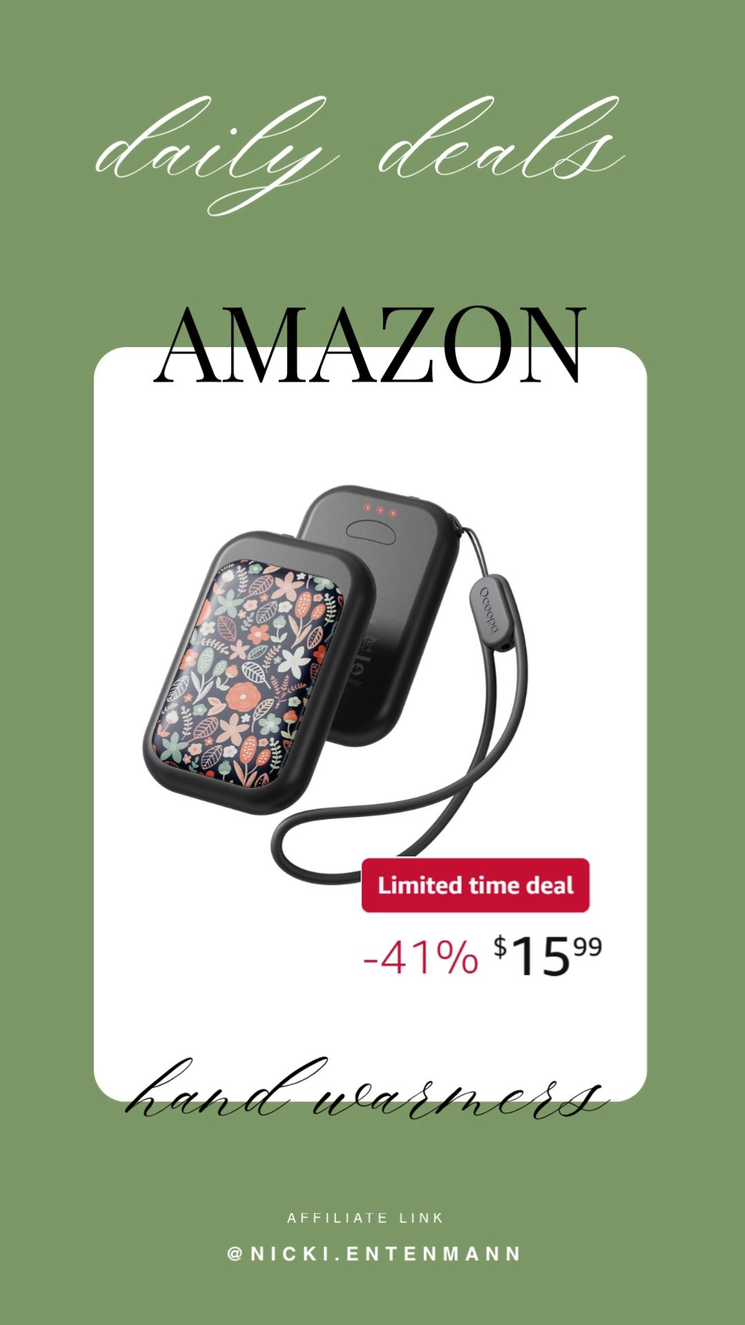 These magnetic rechargeable hand warmers 2 pack bring cheerful heat and effortless comfort to everyday cold weather moments with practical flair. #HandWarmers #RechargeableHeat #WinterEssentials #CozyGear #OutdoorComfort #ColdWeatherStyle #LifestyleGear #DailyWarmth #PracticalStyle #SeasonalFavorites 🔥❄️🙌
 

 #LTKselfcare #LTKSeasonal #LTKTravel