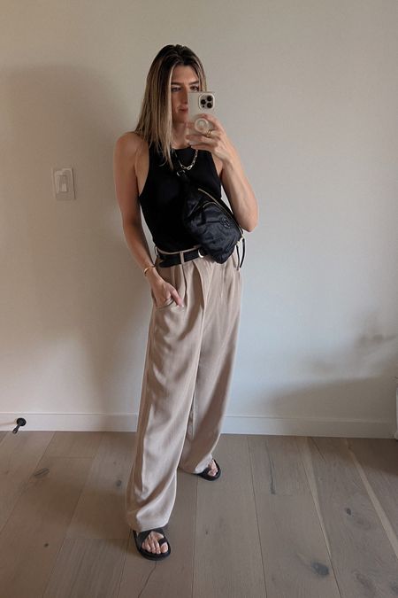 the best ribbed tank i’ve ever gotten my hands on + the easiest slouchy trousers. pair with some damn good accessories. my kind of year round base layer 👌🏻 

#LTKstyletip #LTKshoecrush #LTKitbag