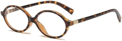 Retro Oval Blue Light Blocking Glasses for Women Vintage Fashion 90s Small Oval Frame Eyeglasses | Amazon (US)