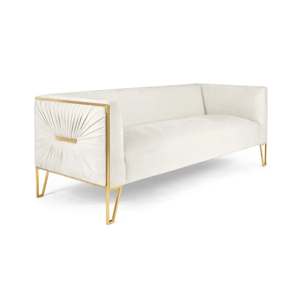 Royal 3 Seat Sofa In Gold Ivory | 1stopbedrooms