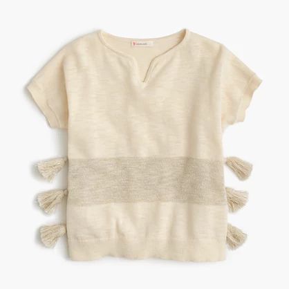 Girls' side-tassel short-sleeve sweater | J.Crew US