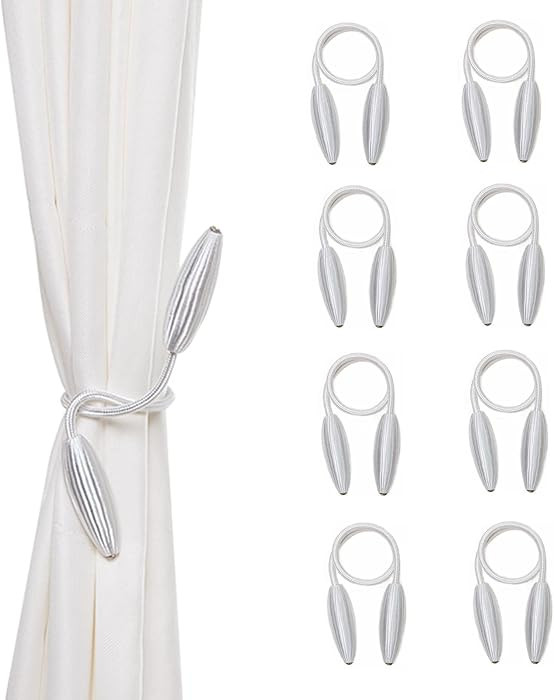 8-Pack White Curtain Holdbacks Decorative Window Drape Twist Curtains Tiebacks Random Modelling C... | Amazon (US)