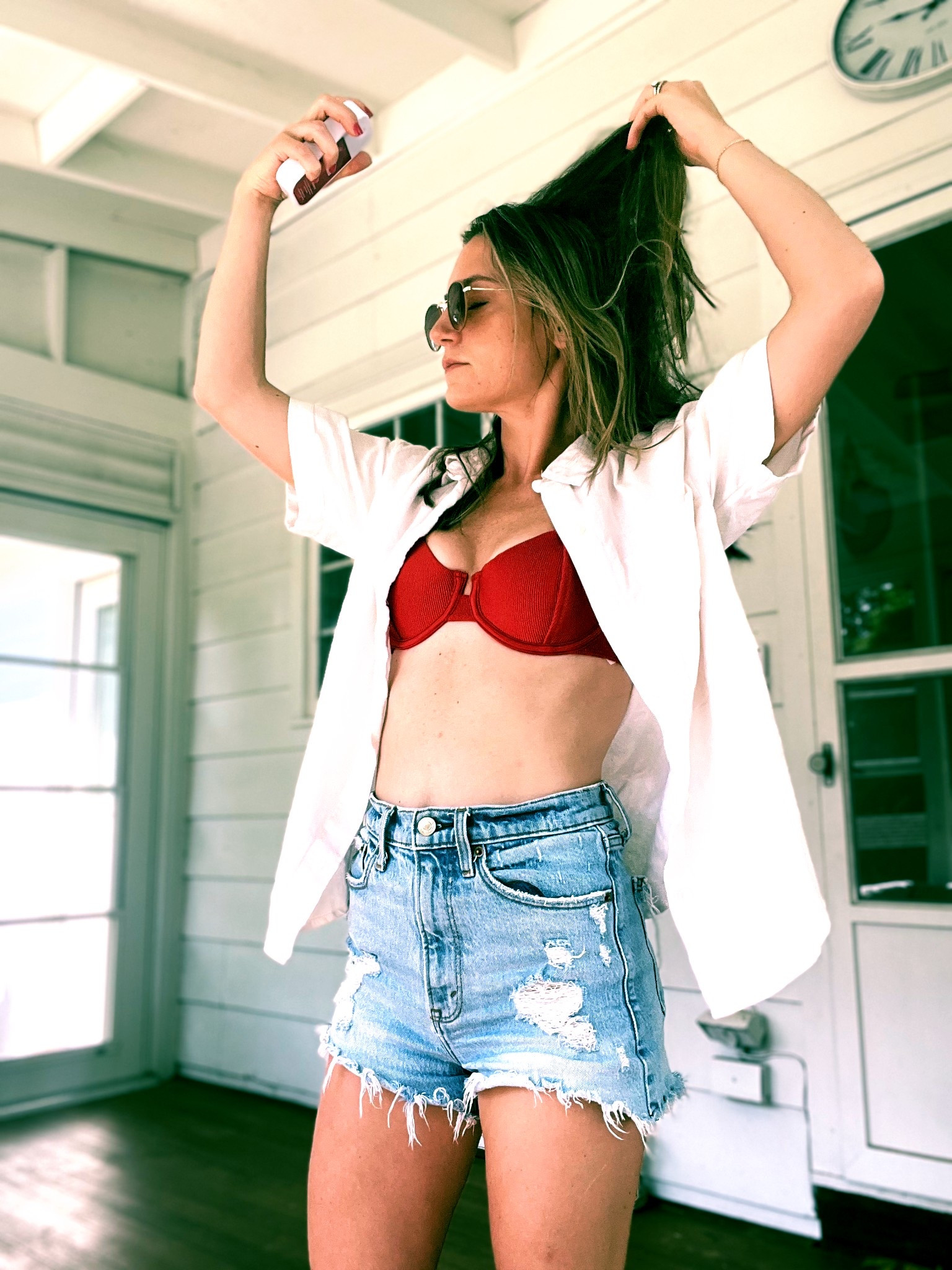 I cannot stop spraying this Touchland body and hair mist. Perfect after a beach or pool day to feel fresh throughout without packing your finest perfume. 

These are the shorts I live in all summer & they are currently on sale!

Red is everywhere this season so I am leaning in and loving it. This  suit from Target was my perfect pop of red in the summer collection. 



#LTKSwim #LTKSaleAlert #LTKSeasonal