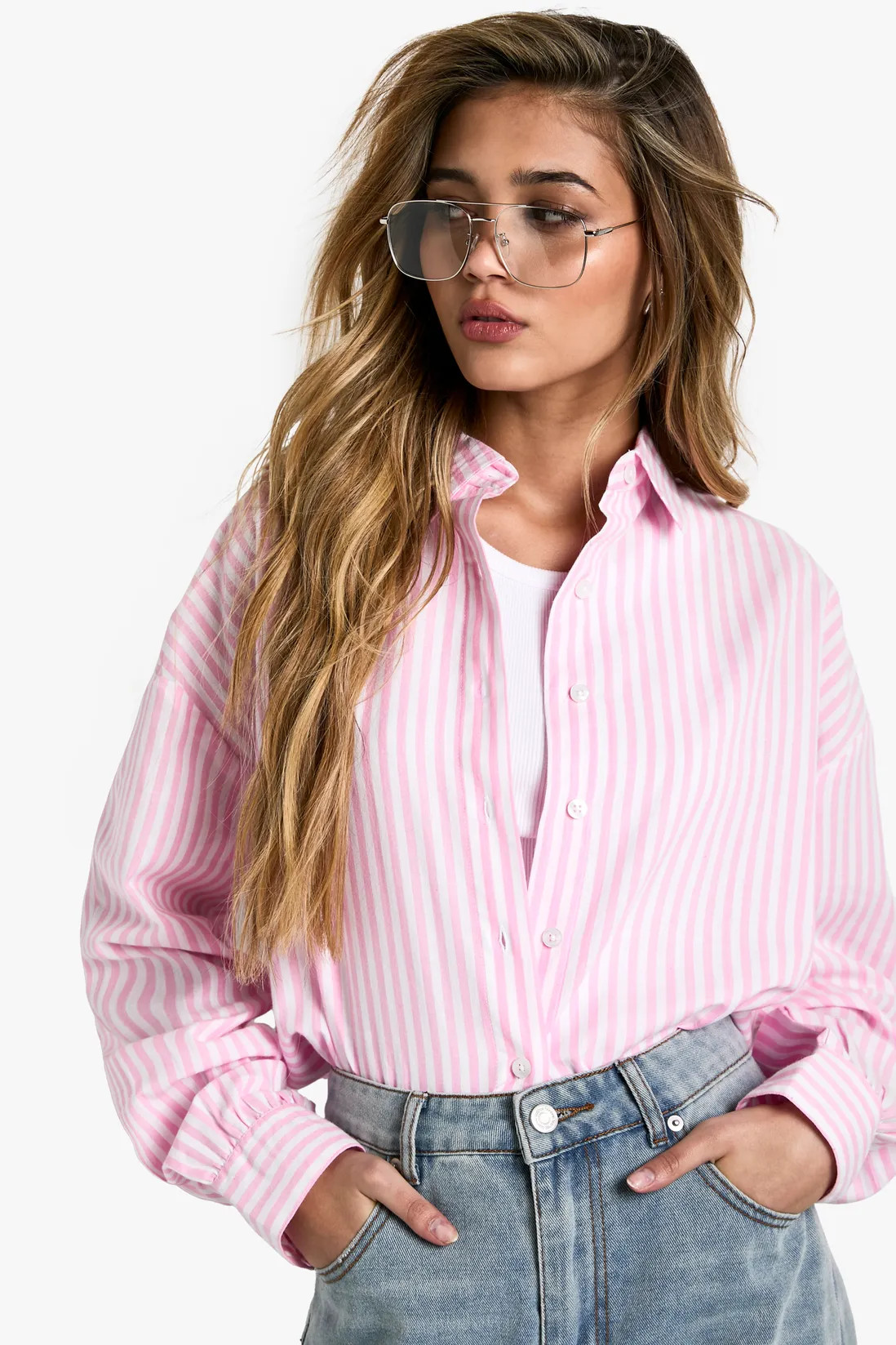 Stripe Oversized Shirt | Boohoo.com (UK & IE)