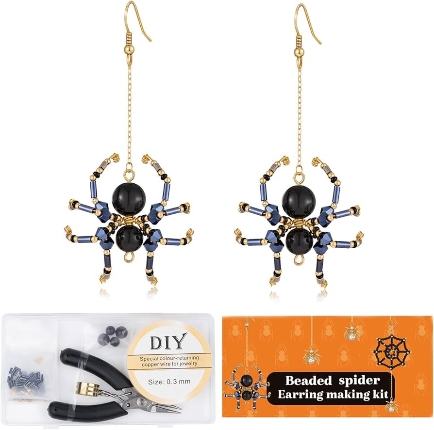 DoDoBeads Halloween Jewelry Making Kit With Glass, Crystal, Tube, Gold Spacer Beads, Copper Wire,... | Amazon (US)