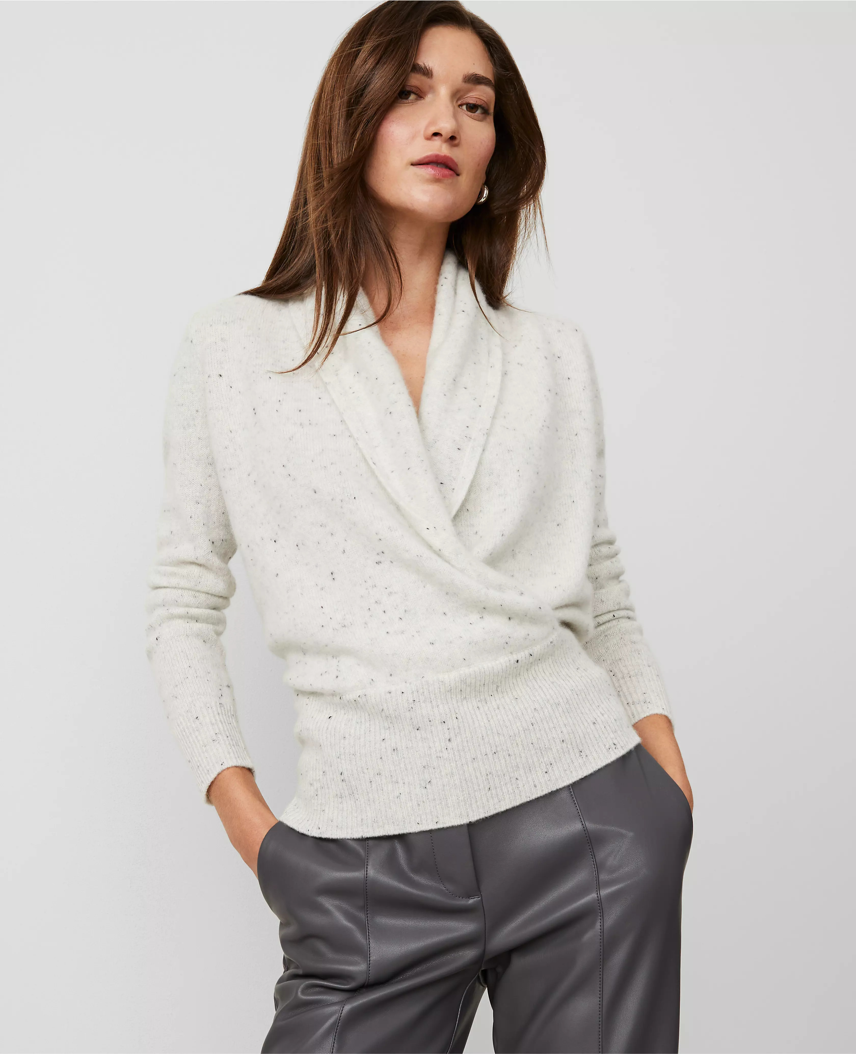 Cashmere Donegal Shawl Collar Sweater | Ann Taylor (US)