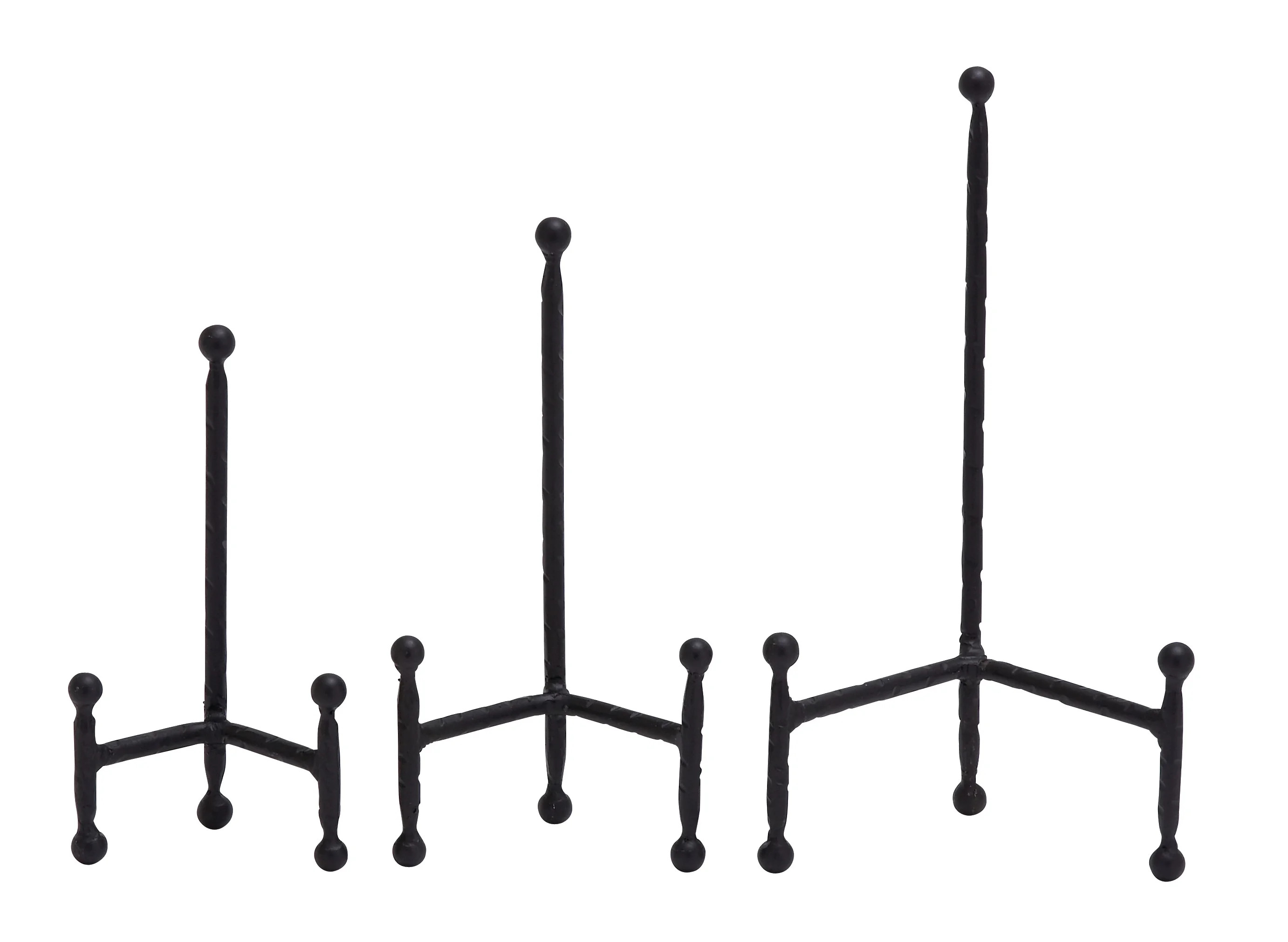 DecMode 12", 10", 8"H Black Metal Easel with Ball Details, 3-Pieces | Walmart (US)