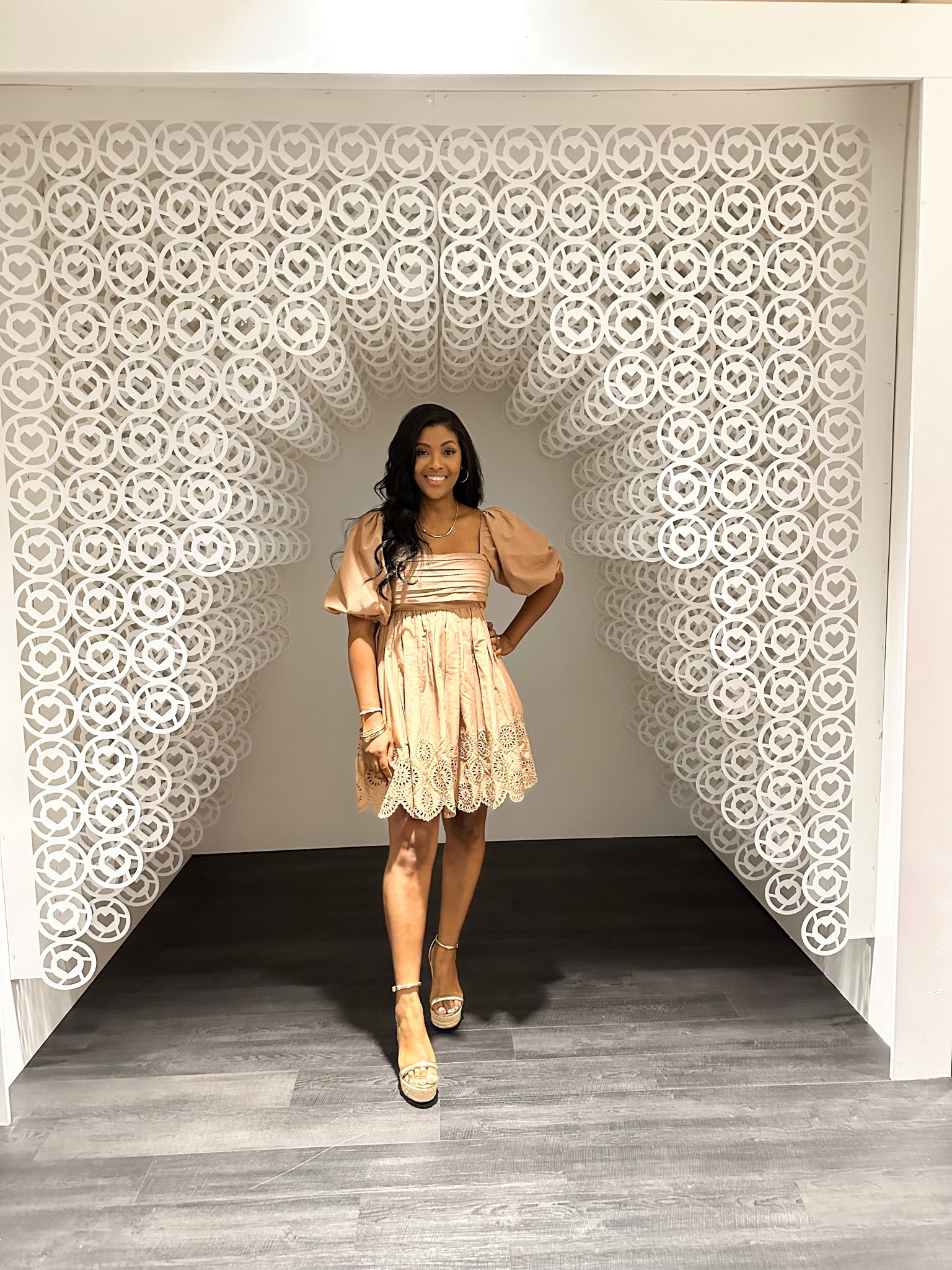 Abercrombie dress! Neutral, mini dress, tan, wedding guest dress. 

#LTKtravel #LTKwedding #LTKworkwear