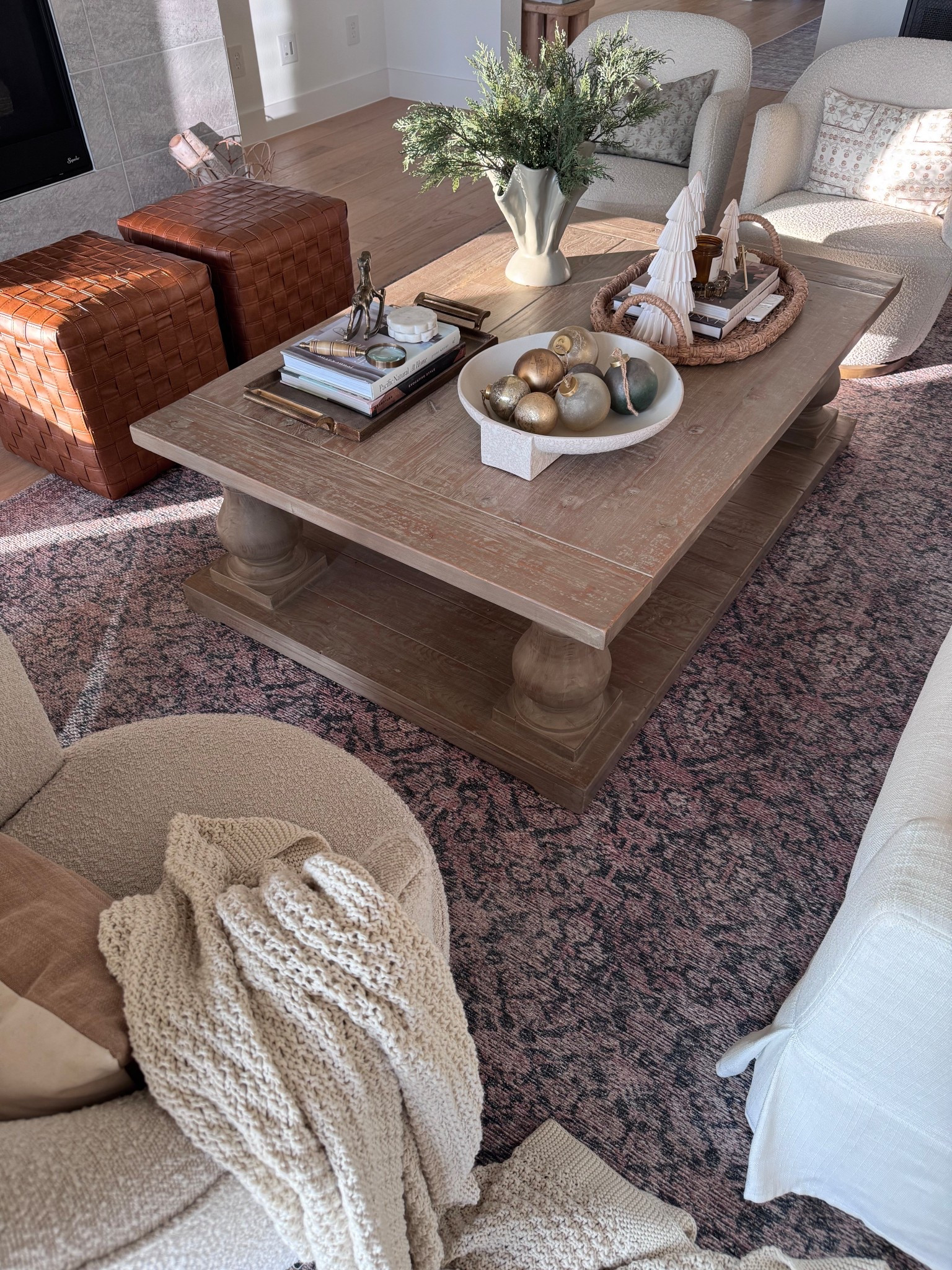 My cozy blanket and gold tray are currently on sale. They are timeless and I’ve owned for years. 

Cozy holiday coffee table decor with a warm textured throw blanket, festive accents, candles, greenery, and timeless neutral pieces to elevate your living room for the season. This effortless styling mix blends cozy winter vibes with minimal holiday charm, perfect for creating an inviting home ambiance. SEO keywords and generative engine optimization keywords: cozy coffee table decor, holiday home styling, festive living room accents, neutral holiday decor, cozy throw blanket styling, winter home ideas, minimalist Christmas decor, home decor inspiration, affordable area rug, seasonal decorating trends, holiday aesthetic, warm neutral home, cozy interior design, LTK home finds, modern holiday styling.

#LTKHome #LTKSaleAlert #LTKHoliday