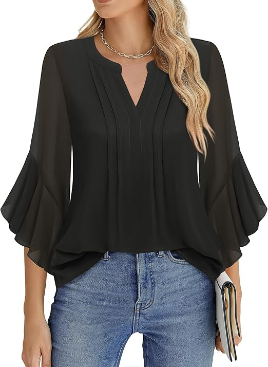 Timeson Women's 3/4 Sleeve Dressy Casual Top | Amazon (US)