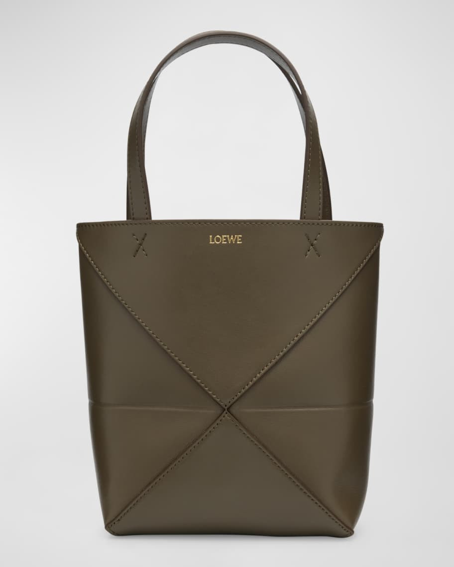 Loewe Puzzle Fold Mini Tote Bag in Shiny Leather | Neiman Marcus