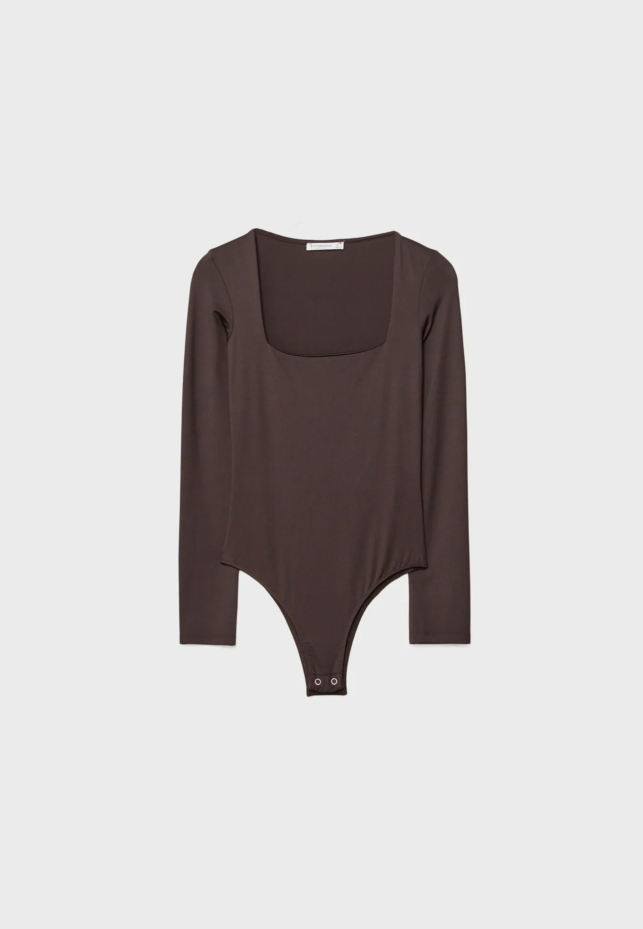 Long sleeve square neckline bodysuit | Stradivarius (UK)