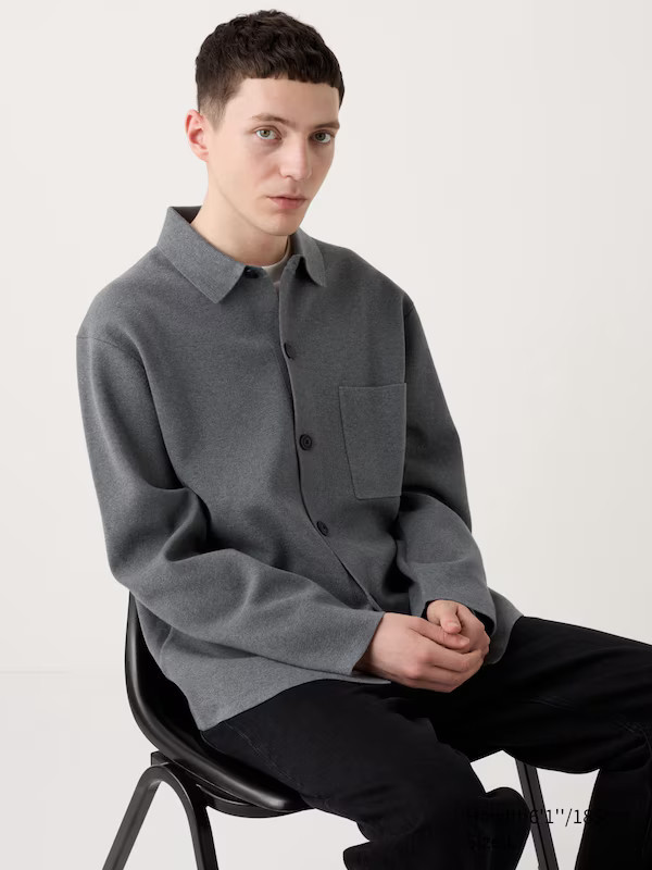 Milano Ribbed Shirt Collar Cardigan | UNIQLO (UK)