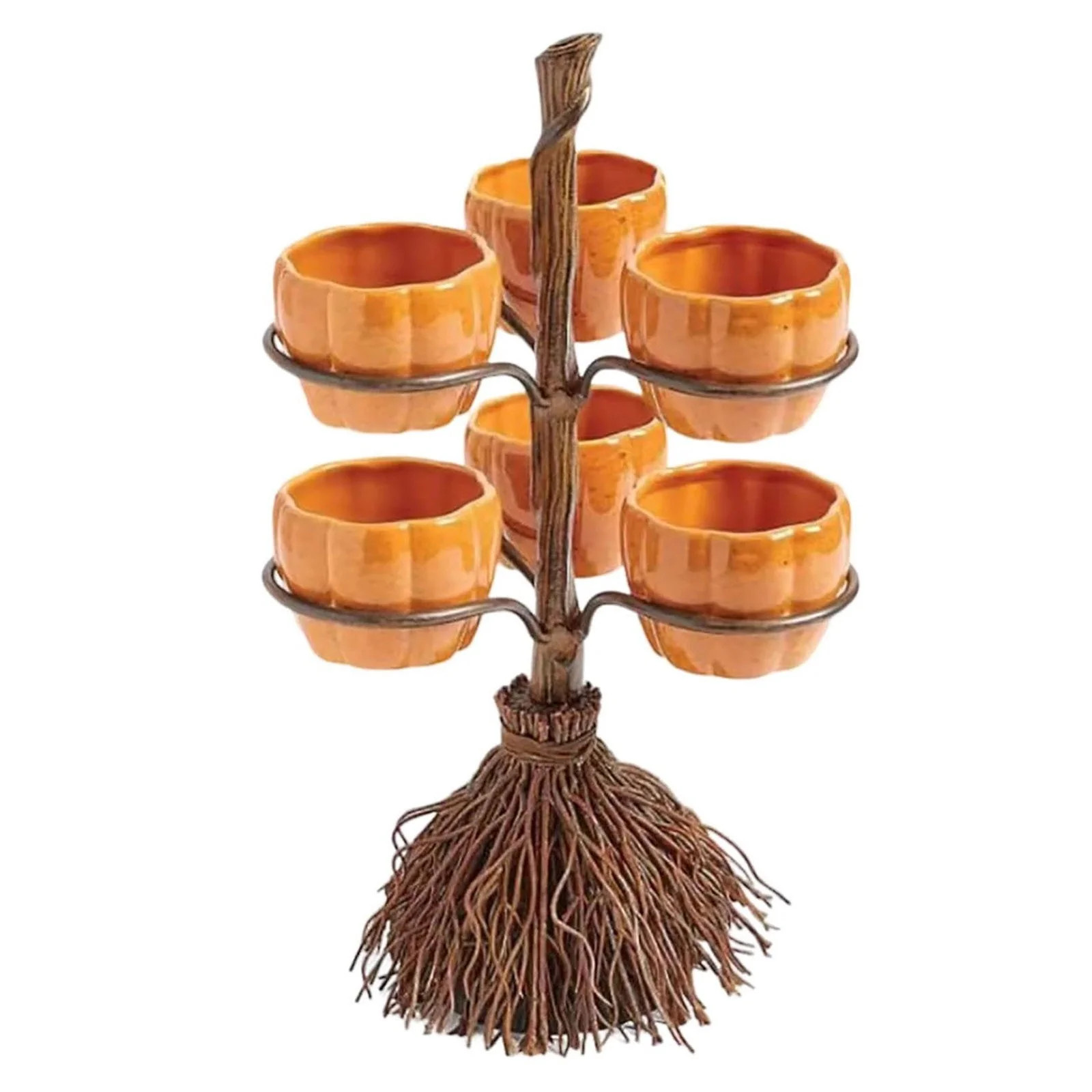 AUDeals Halloween Pumpkin Candy Bowl Stand Ceramic Multi-Level Snack Serving Tray for Parties, No... | Walmart (US)