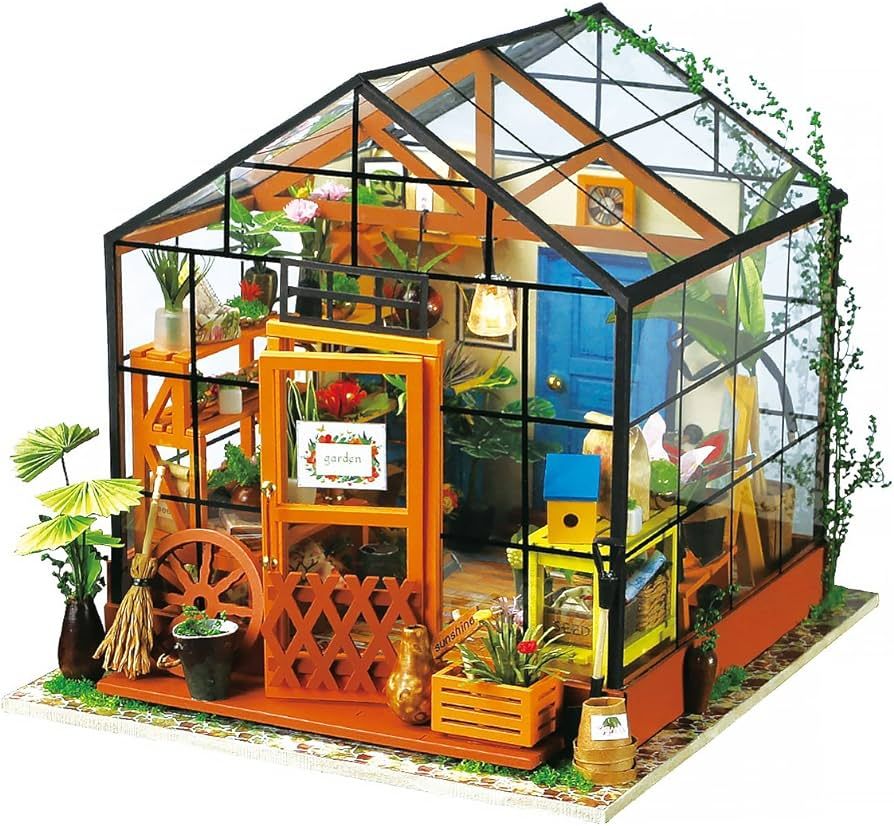 RoWood Miniature Cathy's Flower House Kit - DIY Dollhouse Model Craft for Adults and Teens as Bir... | Amazon (US)
