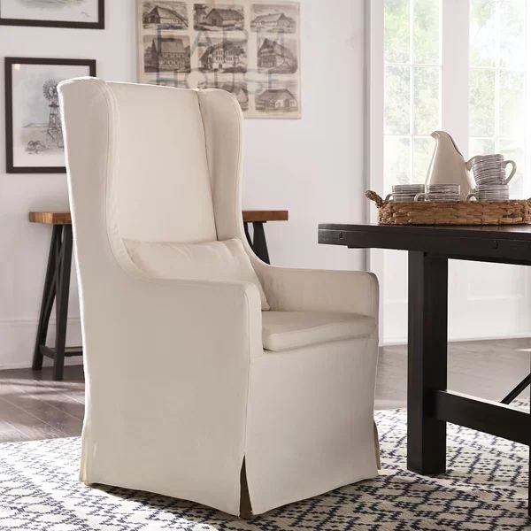 Aliceville 25.25" Wide Linen Slipcovered Wingback Chair | Wayfair Professional