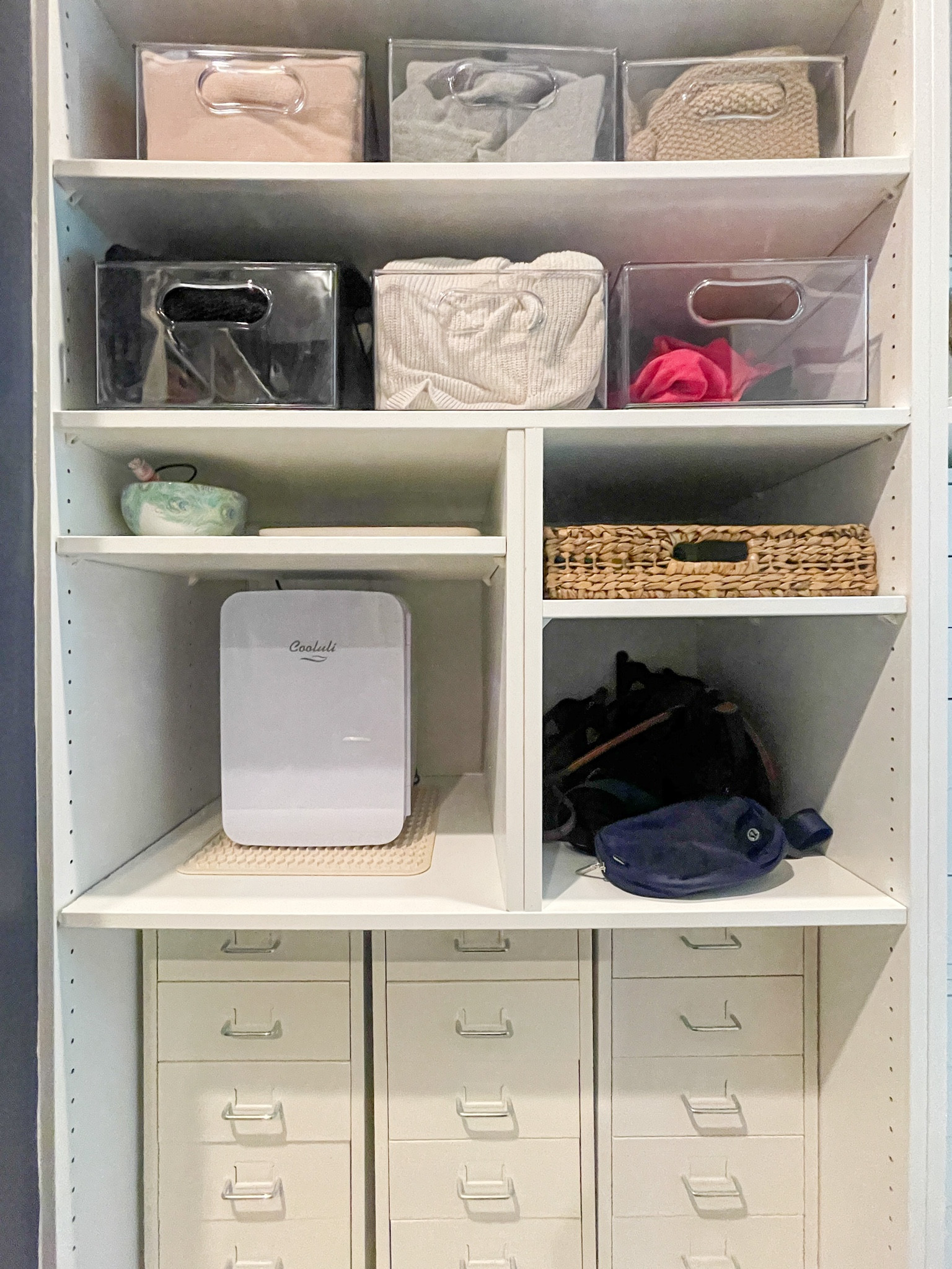 Closet organization ideas, skincare fridge, organized closet, sweater organization  

#LTKhome