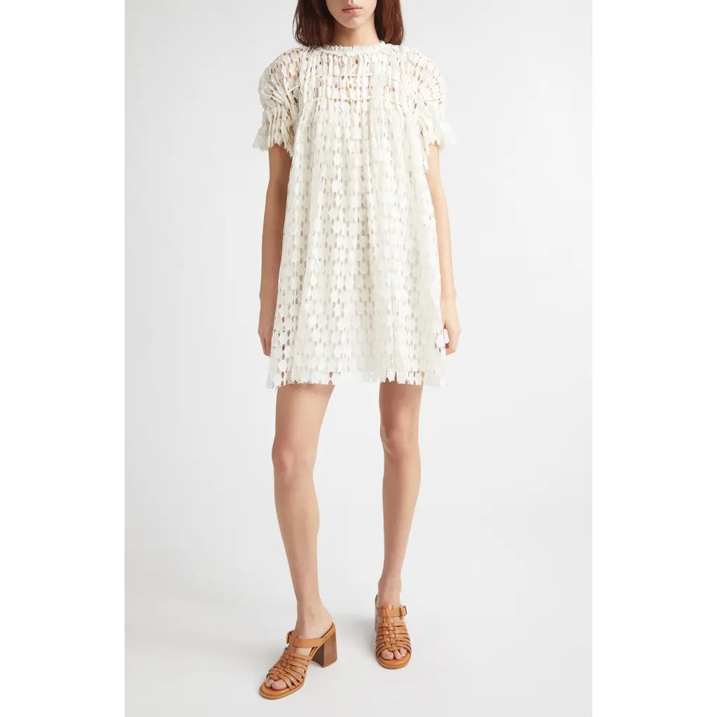 Ulla Johnson Layla Lace Trapeze Dress in Chalk at Nordstrom, Size 10 | Nordstrom