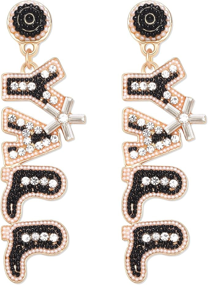 Western Earrings Cute Cowgirl Dangle Beaded Earrings Handmade Crystal Y’ALL Southern Western Dr... | Amazon (US)