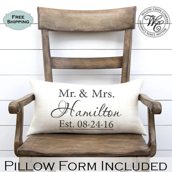 Wedding gift,  Monogram Pillow,  Wedding Gifts, Wedding Gifts for Couple, Personalized Pillow, Pe... | Etsy (US)