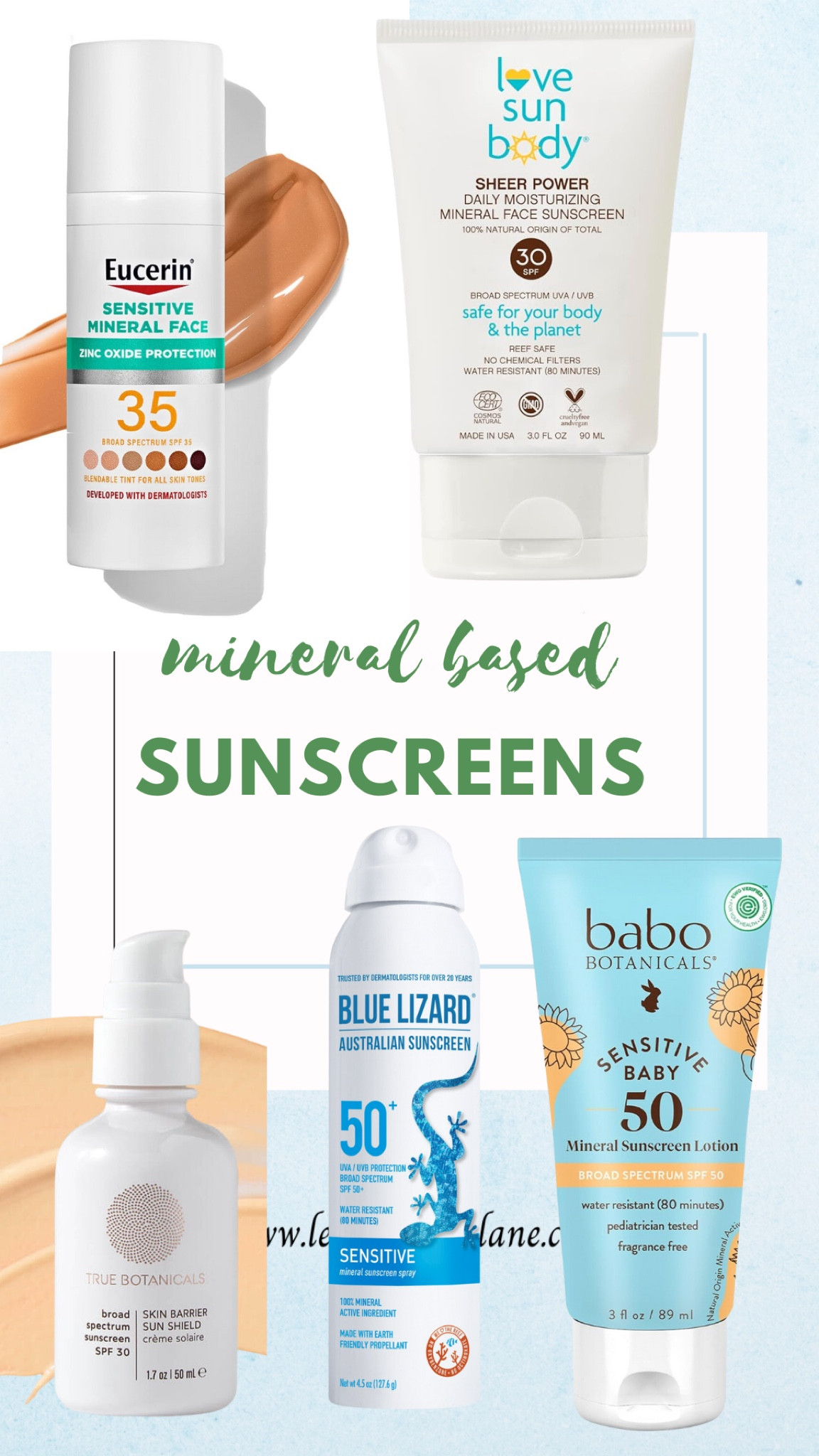 Favorite mineral based sunscreens. Easy on the skin and the environment!