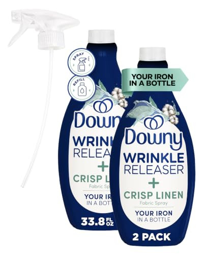 Downy Wrinkle Releaser Spray, All In One Formula, Removes Wrinkles, Static and Odor Eliminator, Crisp Linen Scent, 33.8 Fl Oz, Pack of 2 (Packaging May Vary) | Amazon (US)