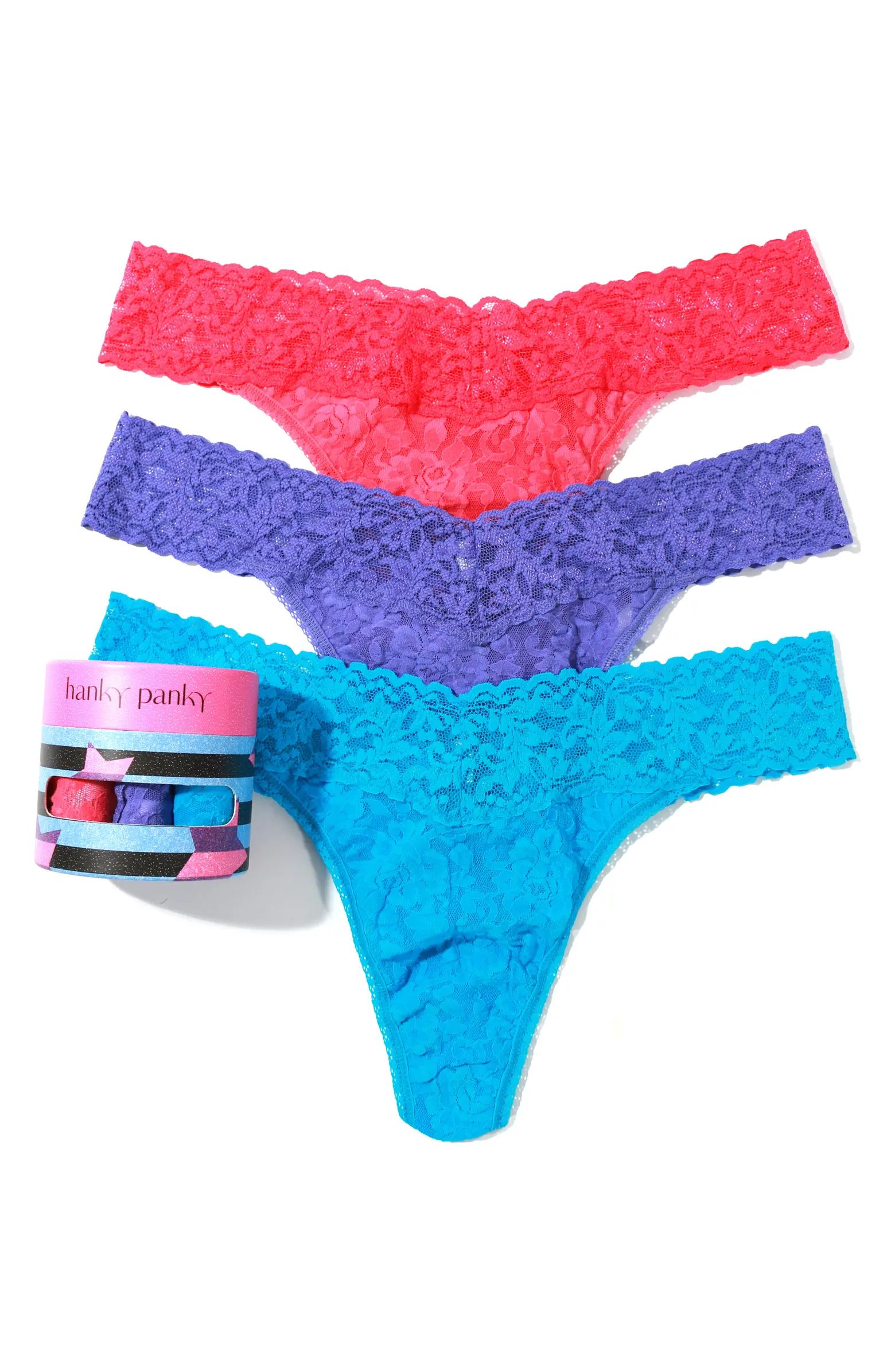 Holiday Assorted 3-Pack Original Rise Thongs | Nordstrom