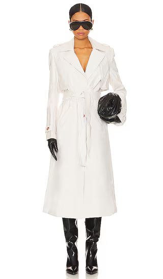 Faux Leather Trench Coat in Ivory | Revolve Clothing (Global)