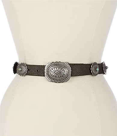 Double D Ranch Lil Metal Concho Leather Western Belt - 34 | Dillard's