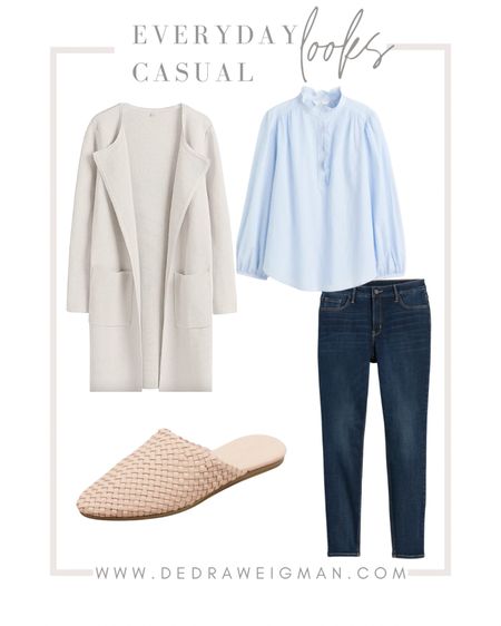 Everyday casual outfit inspo! Loving this cardigan over a pair of jeans & blouse. Flats are perfect! 

#causal #workwear #jeans 

#LTKstyletip #LTKunder100 #LTKworkwear