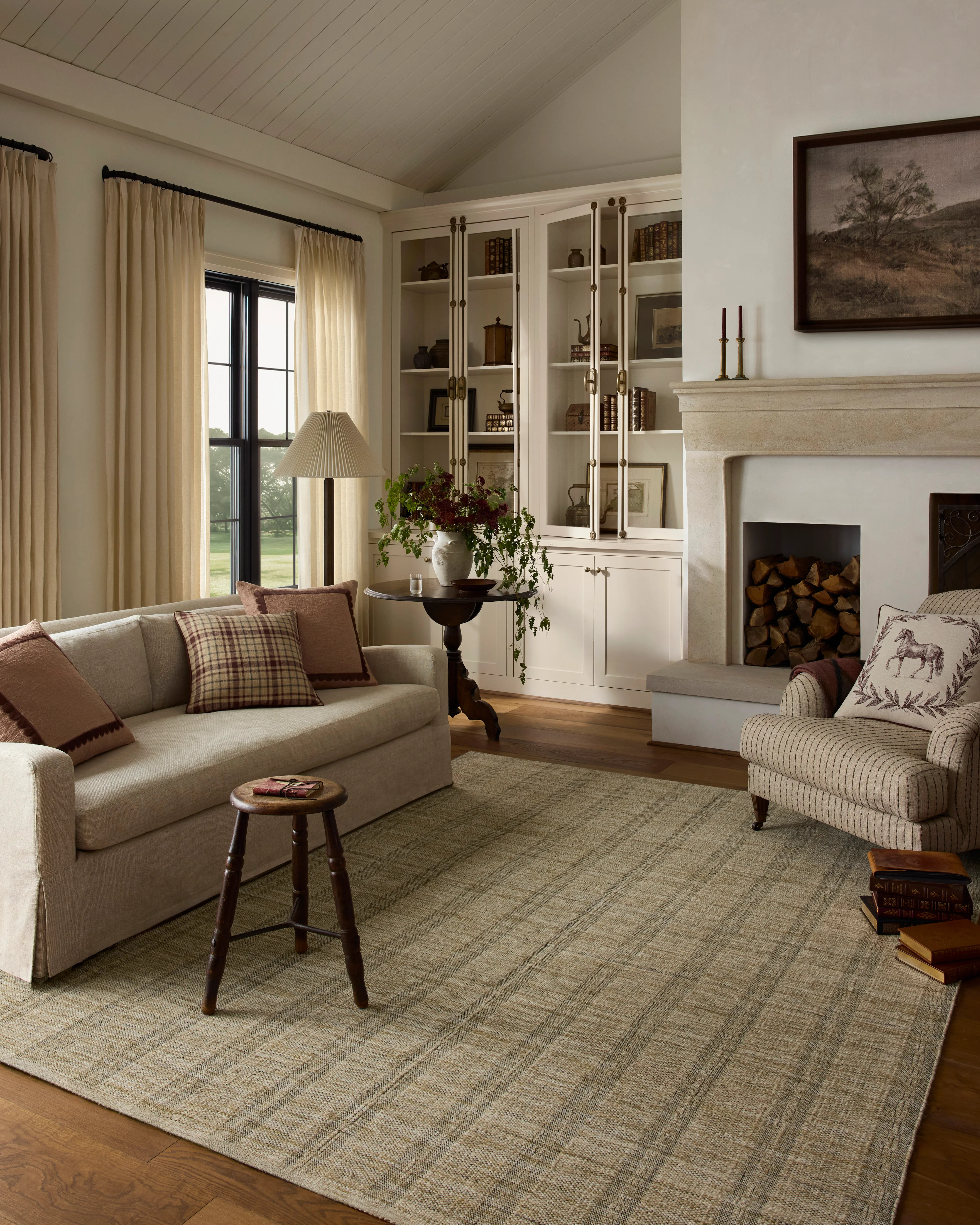 Chris Loves Julia x Loloi-Eugene-EUG-01-Ochre, Ivory | Rugs Direct