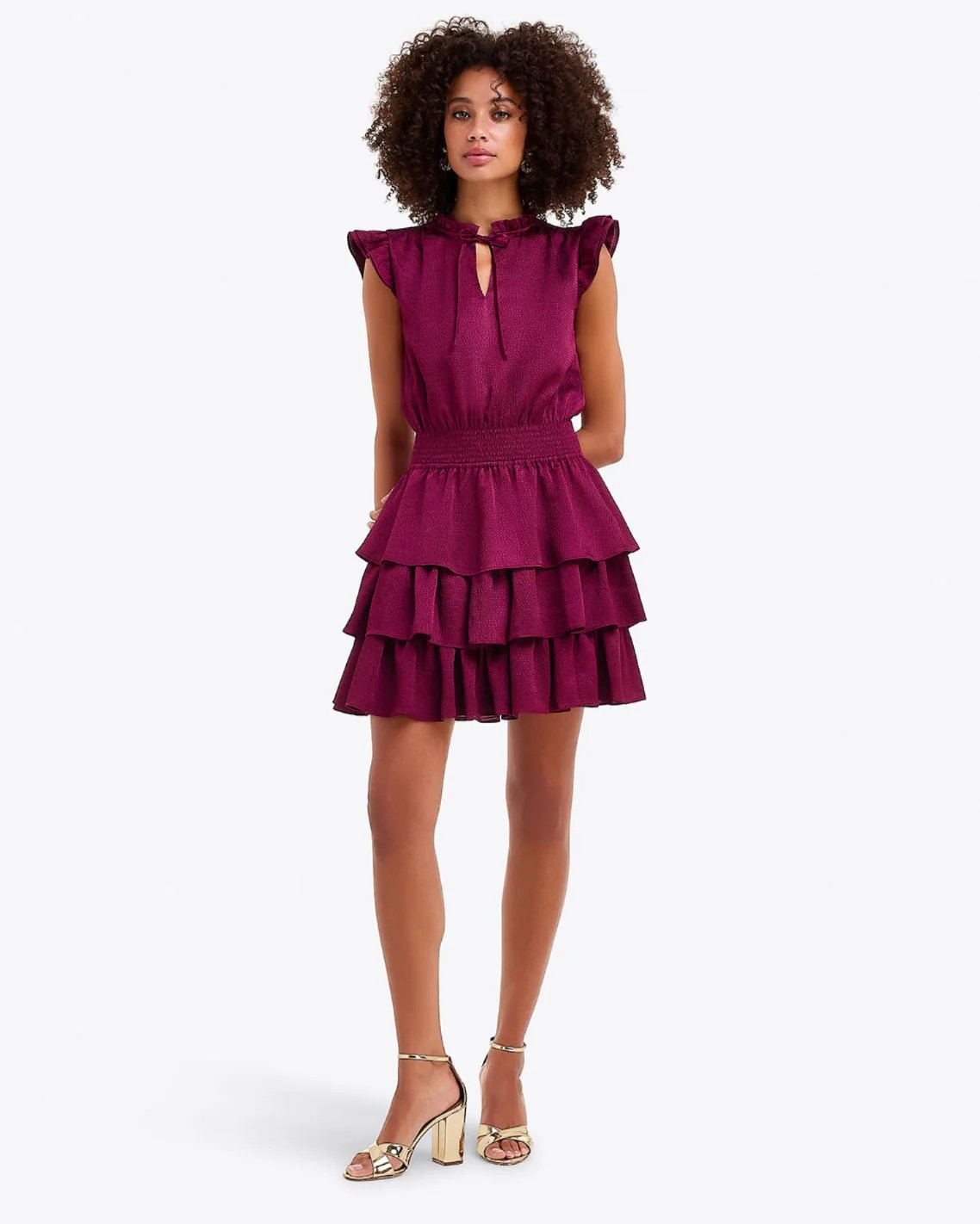 Alana Tiered Dress in Hammered Satin | Draper James (US)