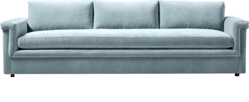 Ceva 103" Light Blue Performance Velvet Sofa + Reviews | CB2 | CB2