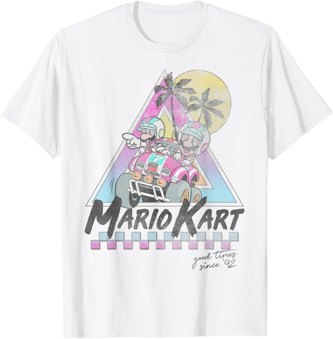 Mario Kart Mario And Luigi Good Time Since 92 Vintage T-Shirt | Amazon (US)