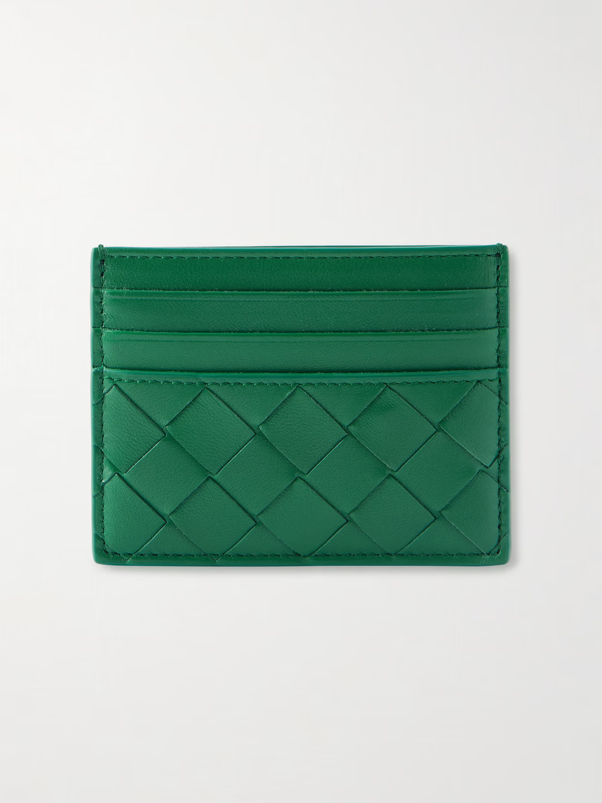 Bottega Veneta - Intrecciato Leather Cardholder - Green | NET-A-PORTER (US)