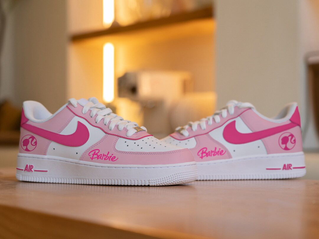 Custom Barbie Nike Air Force 1 Handpainted Pink Barbie Custom - Etsy | Etsy (US)