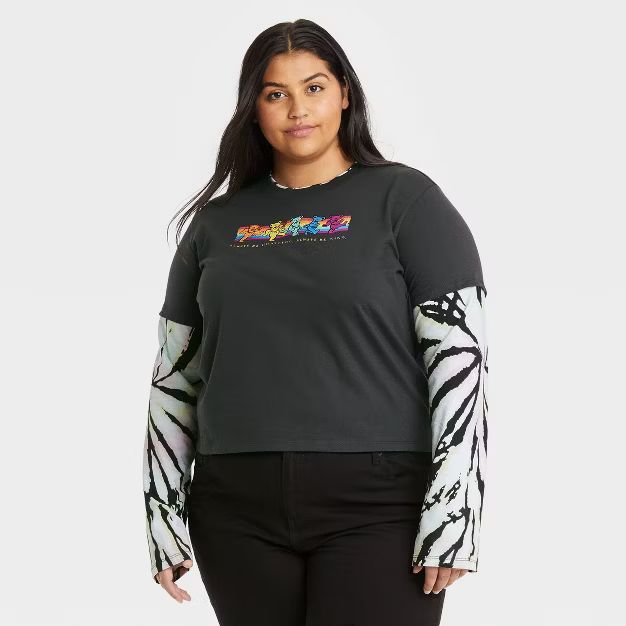 Women's Grateful Dead Bears Skater Long Sleeve Graphic T-Shirt - Charcoal Gray | Target