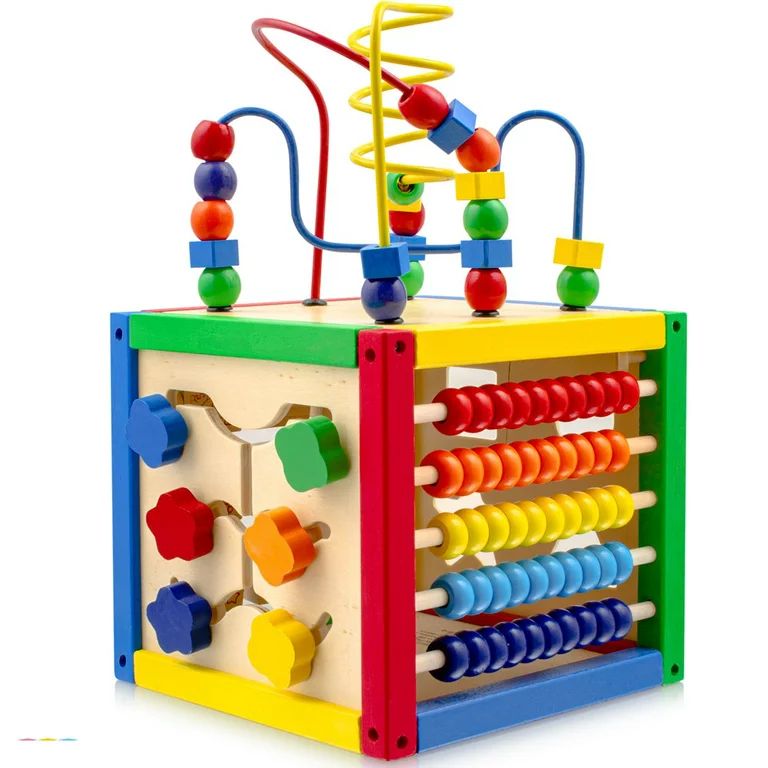 Play22USA Activity Cube With Bead Maze - 5 in 1 Baby Activity Cube Includes Shape Sorter, Abacus ... | Walmart (US)