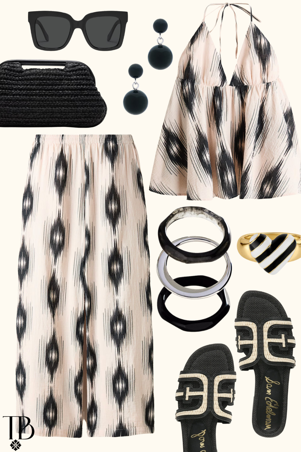 Bold pattern, effortless style ✨ This printed matching set styled with black slides, oversized sunnies, and statement accessories is perfect for vacation or warm-weather days.

 

 #LTKdayinmylife #LTKSeasonal #LTKTravel