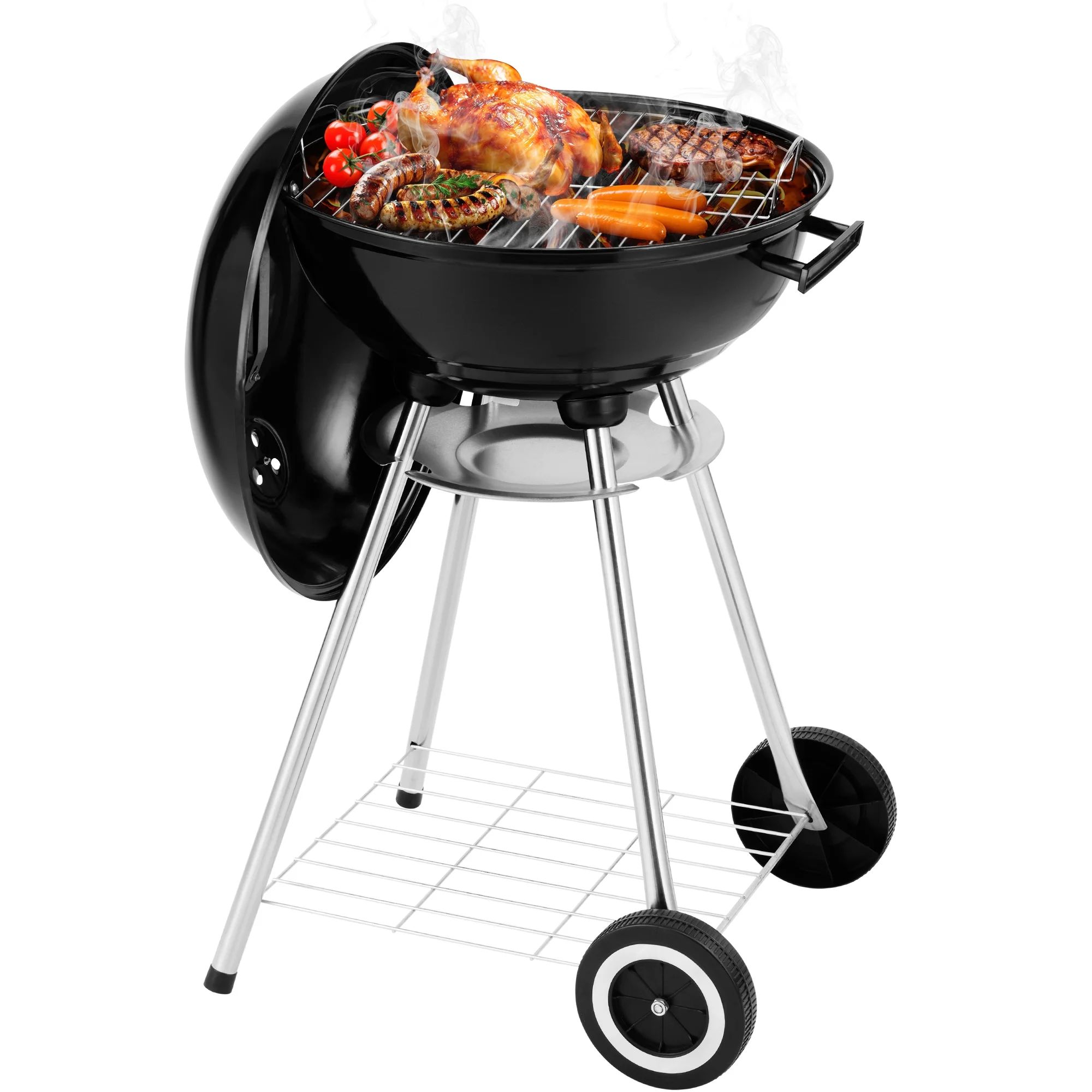 Segmart Kettle Charcoal Grill, 18 Inch Portable Camping BBQ Grill with Wheels for Outdoor Cooking... | Walmart (US)