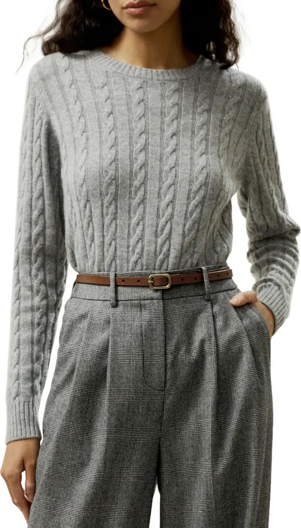 Classic Cable Knit Sweater with Ribbed Edges | Nordstrom