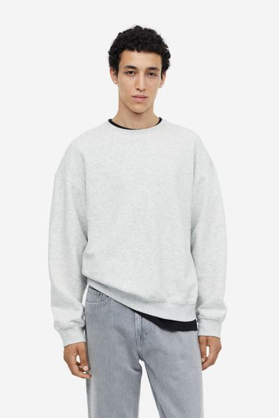 Relaxed Fit Sweatshirt - Light gray melange - Men | H&M US | H&M (US + CA)