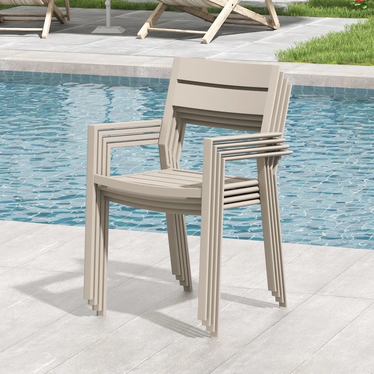 Outdoor Stacking Metal Dining Chair (Set of 4) | Wayfair North America